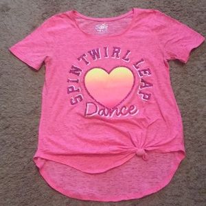 Justice Pink Tee Shirt Graphic Top Dance